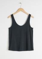 Other Stories Cupro Tank Top - Black