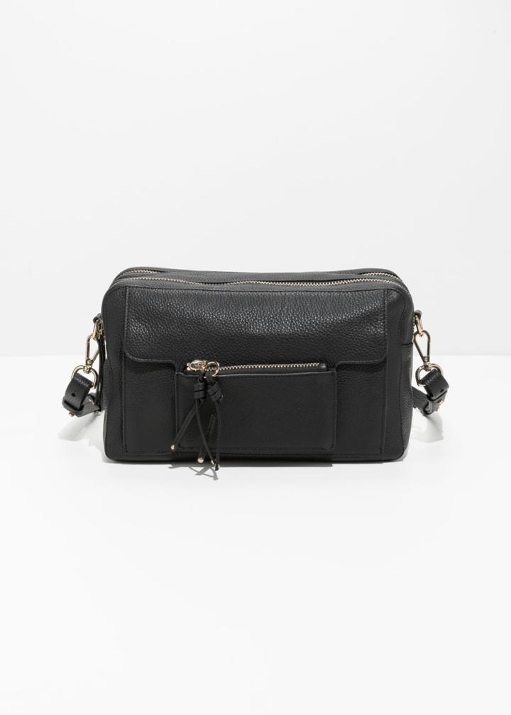Other Stories Medium Double Zip Shoulder Bag - Black