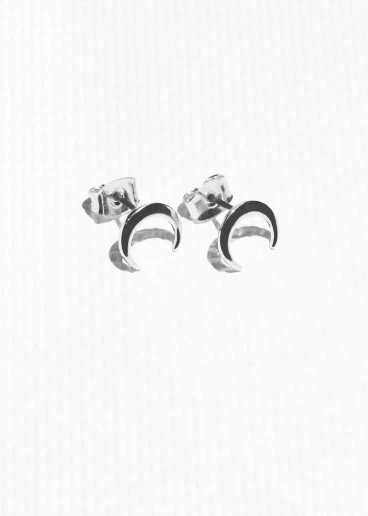 Other Stories Crescent Moon Studs - Silver