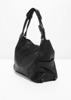 Other Stories Double Strap Leather Hobo Bag - Black