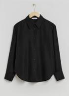 Other Stories Straight Mulberry Silk Shirt - Black