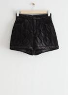 Other Stories Quilted Shorts - Black