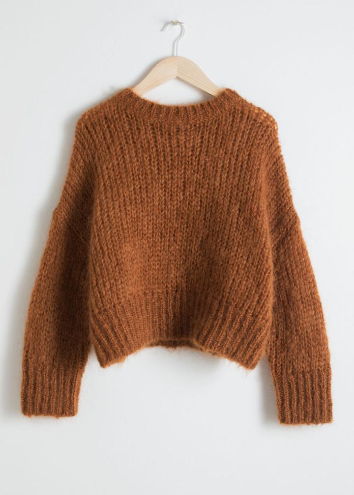 Other Stories Wool Blend Chunky Knit Sweater - Orange