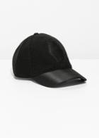 Other Stories Wool Cap With Satin Brim - Black