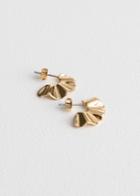Other Stories Ripple Waves Mini Hoops - Gold