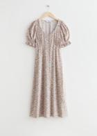 Other Stories Printed Button Up Midi Dress - White