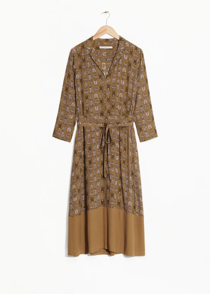 Other Stories Tigress Print Dress - Yellow