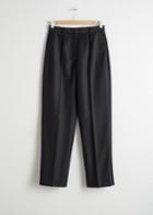 Other Stories Wool Blend Tapered Trousers - Black