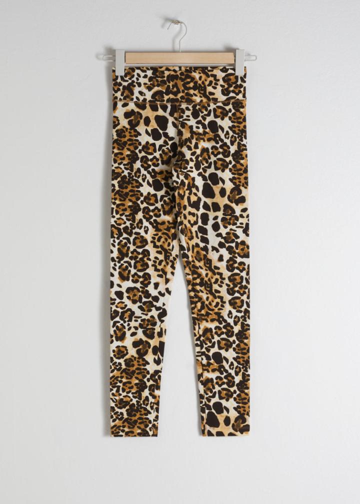 Other Stories Stretch Cotton Jaguar Leggings - White