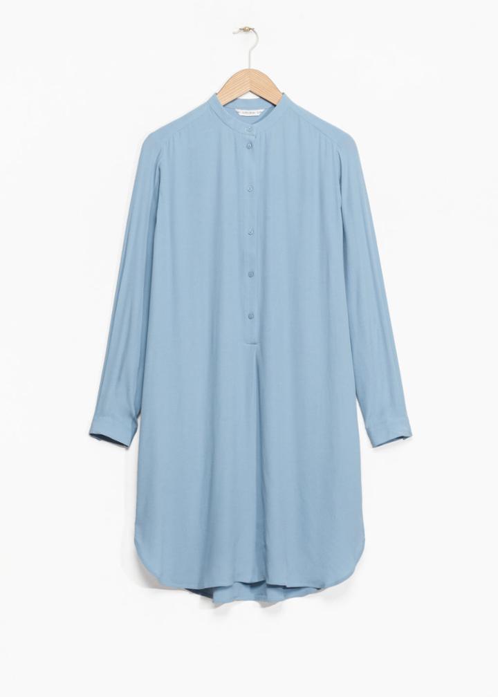 Other Stories Collarless Dress - Blue