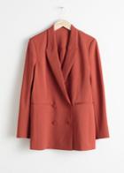 Other Stories Oversized Double Breasted Blazer - Orange