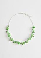 Other Stories Adjustable Glass Stone Necklace - Green