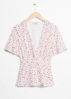 Other Stories Mini Floral Print Blouse - White