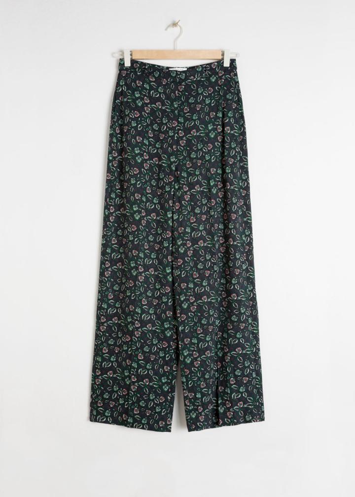 Other Stories Straight Printed Trousers - Blue