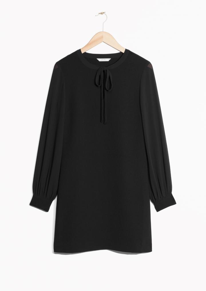 Other Stories Bishop Sleeve Bow Tie Dress