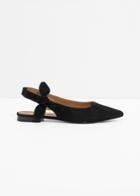 Other Stories Pointed Duo D-ring Slingbacks - Black