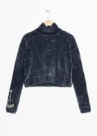 Other Stories Cropped Turtleneck Sweater - Blue