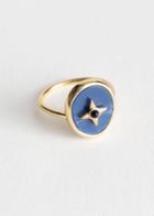 Other Stories Circle Pendant Ring - Blue