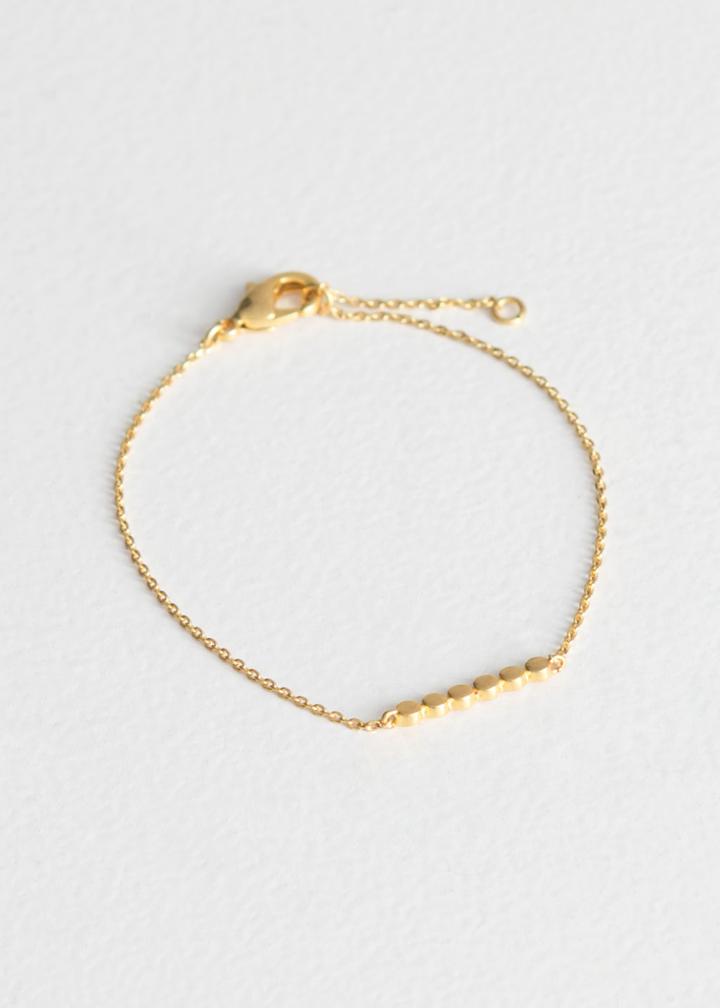 Other Stories Six Dot Charm Bracelet - Gold