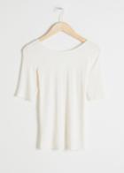 Other Stories Fitted Boatneck Top - White