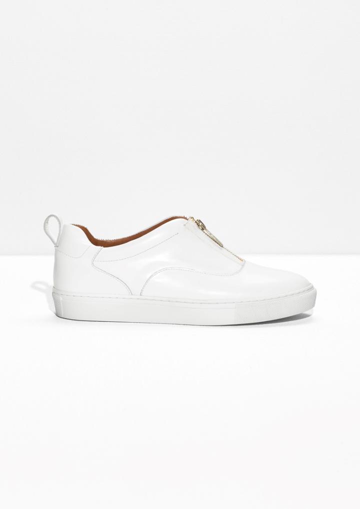 Other Stories Zip-up Leather Sneakers