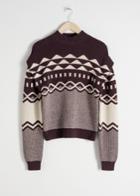 Other Stories Graphic Cotton Knit Sweater - Brown