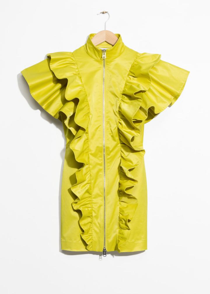 Other Stories Frill Mini Dress - Yellow
