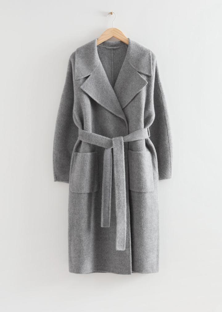 Other Stories Oversized Belted Coat - Grey