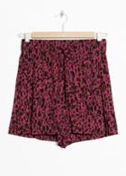 Other Stories Abstract Leopard Print Shorts - Red