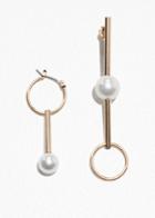 Other Stories Asymmetric Pearl Earrings - White
