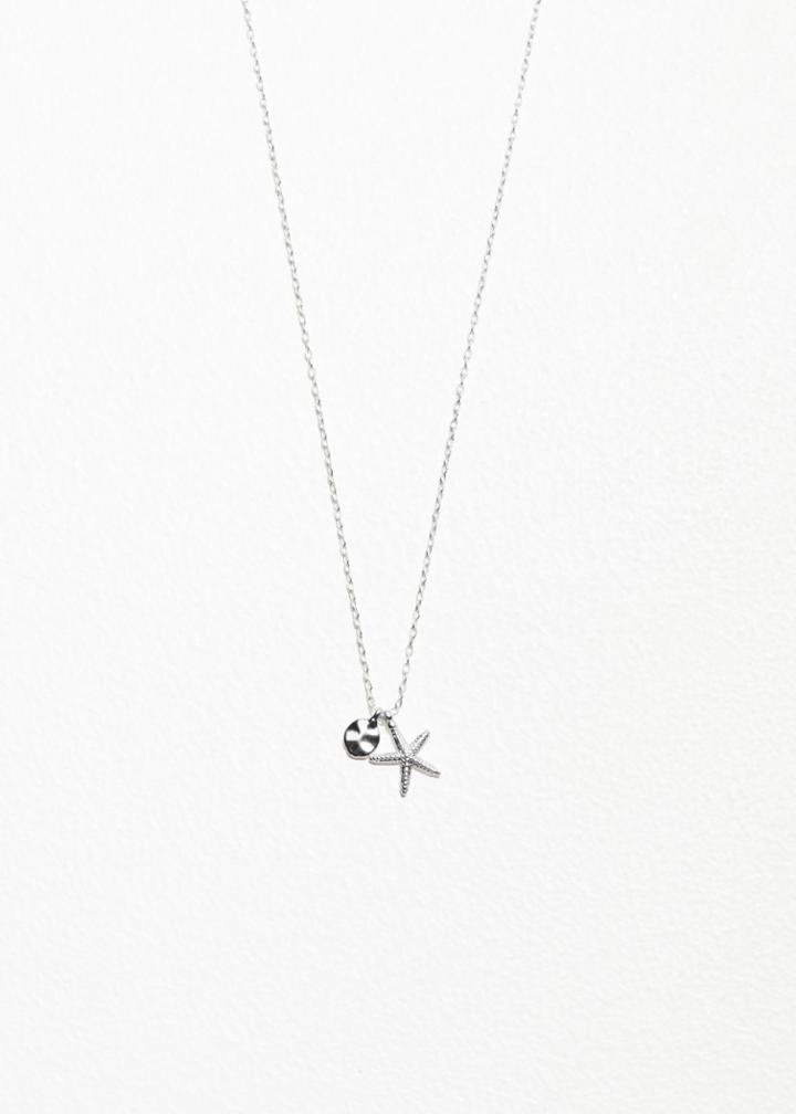Other Stories Sea Star Charm Necklace - Silver