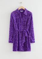 Other Stories Sequin Shirt Dress - Purple