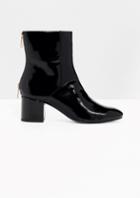Other Stories Patent Leather Zip Boots