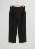 Other Stories Pleated Straight Leg Trousers - Black