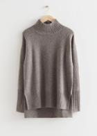 Other Stories Mock Neck Knit Sweater - Beige