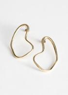 Other Stories Curved Wire Frame Earrings - Gold