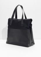 Other Stories Scuba Leather Tote - Black