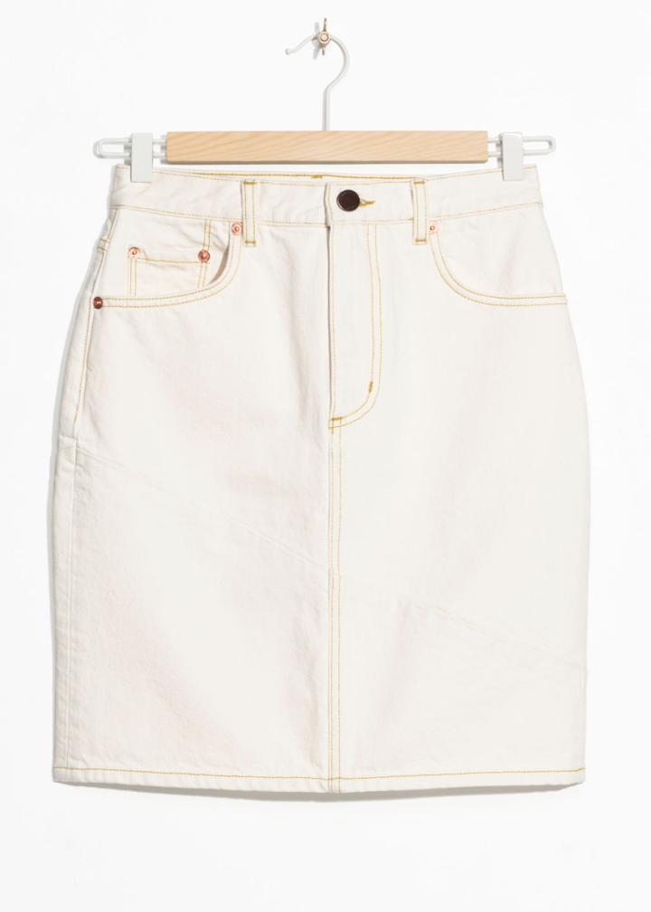 Other Stories Denim Pencil Skirt - White
