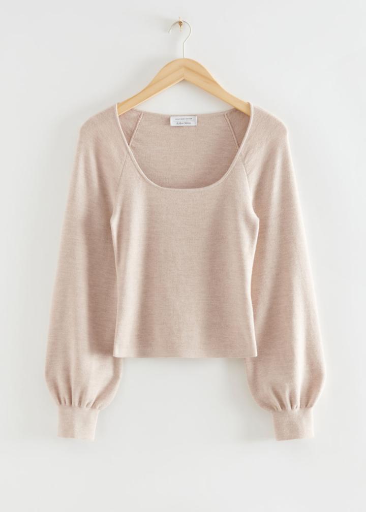 Other Stories Slim-fit Soft Knit Top - Rust