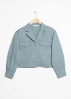 Other Stories Cropped Utilitarian Jacket - Turquoise