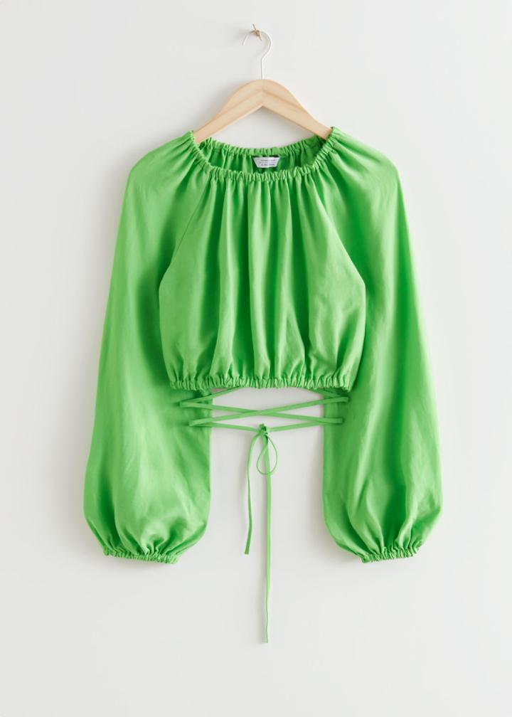 Other Stories Voluminous Crop Top - Green