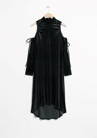 Other Stories Velour Cut-out Shoulders Dress