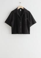 Other Stories Boxy Terry Shirt - Black
