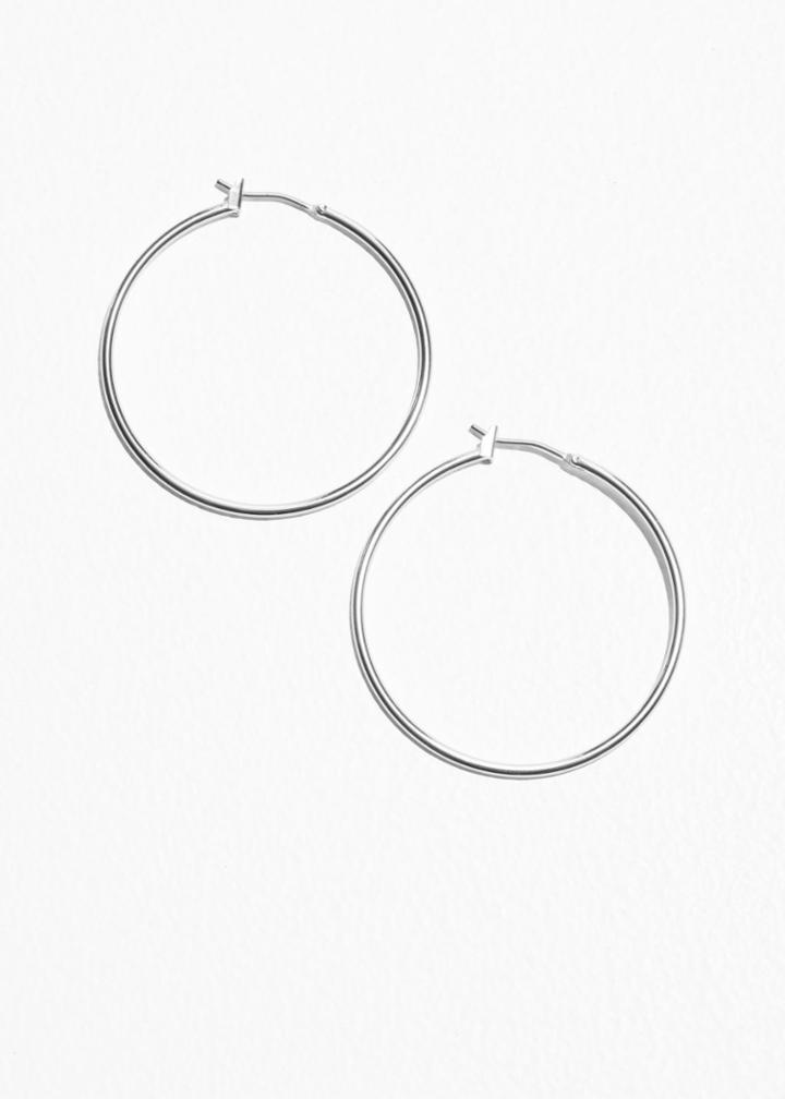 Other Stories Mid Size Hoop Earrings - Silver