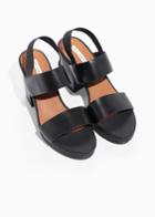 Other Stories Heeled Leather Sandals - Black