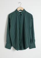 Other Stories Striped Silk Shirt - Green