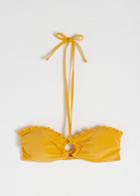 Other Stories Ruffled O-ring Bandeau Bikini Top - Yellow