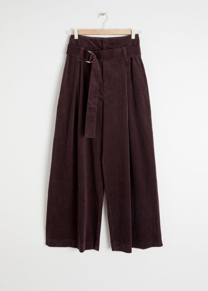 Other Stories Wide Corduroy Trousers - Brown