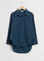 Other Stories Oversized Organic Cotton Shirt - Blue