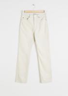 Other Stories High Waisted Slim Corduroy Trousers - Beige